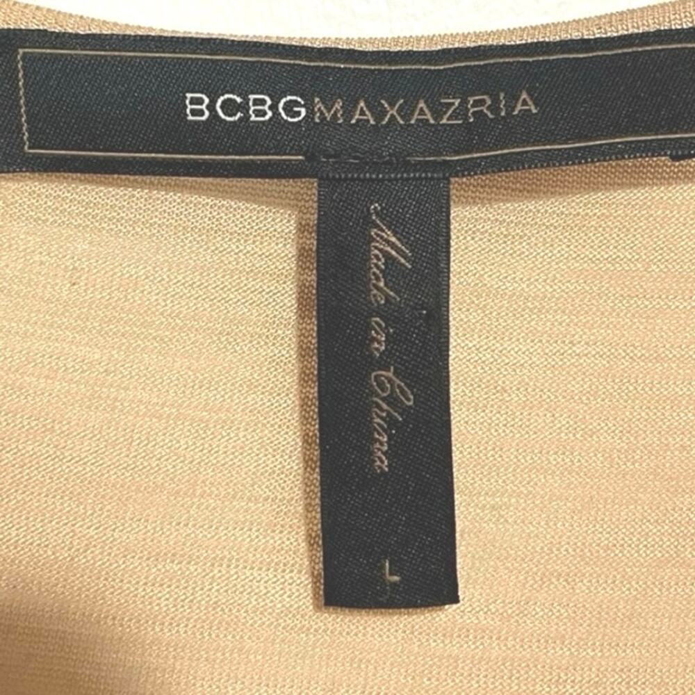 BCBG Sequin Tank Top Cami High Low Hem Tan Boho Contemporary Womans Size Large - Picture 5 of 10
